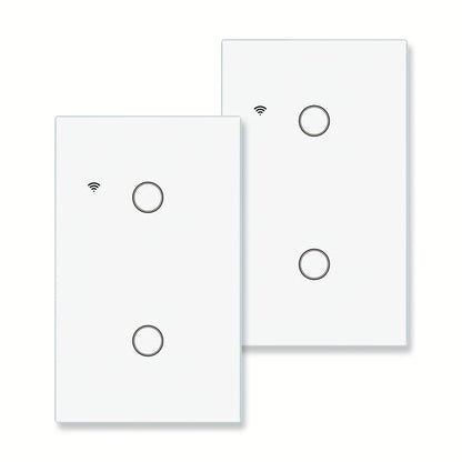 No Neutral Wire Smart Touch Wall Switch MOES WiFi 1/2/3 Gang Single Fire, Works with Alexa & Google Home, App Remote Control, 2.4GHz 110V White – 2 Pack 3 Pack Smart Light Switch