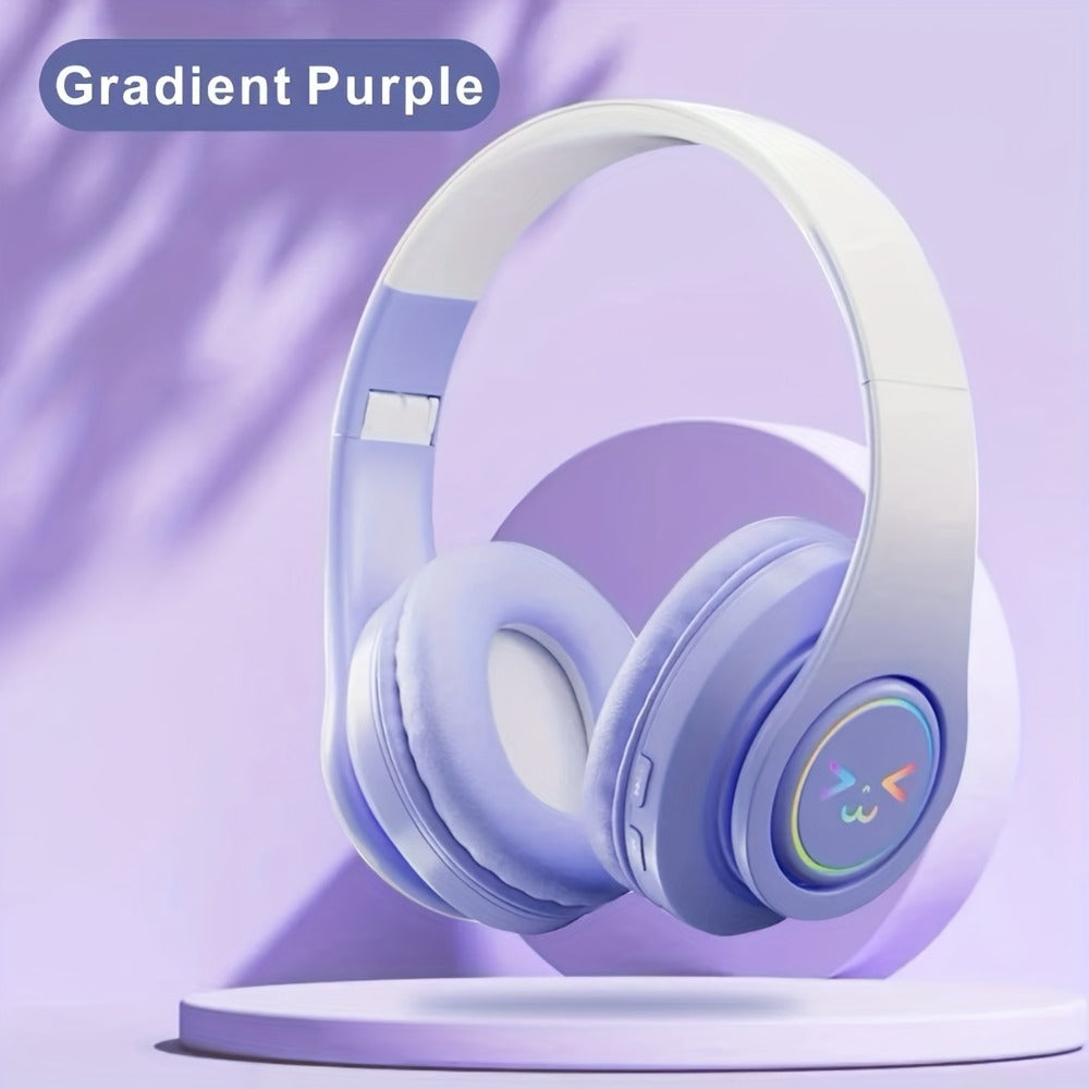Noise Cancelling Wireless Bluetooth Headphones Over-Ear Bluetooth 5.3 Foldable Portable Headset Built-in Mic Long Battery Life for Studying Gaming Sports Travel Pink Green Blue