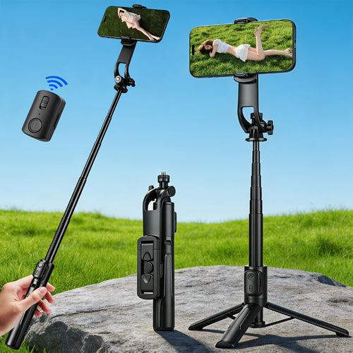40 Inch Bluetooth Selfie Stick Tripod with Wireless Remote & 360° Rotation – 2-in-1 Extendable Phone Stand Compatible with iPhone 16 15 14 13 12 11 Android Smartphones for Vlog Travel Photography