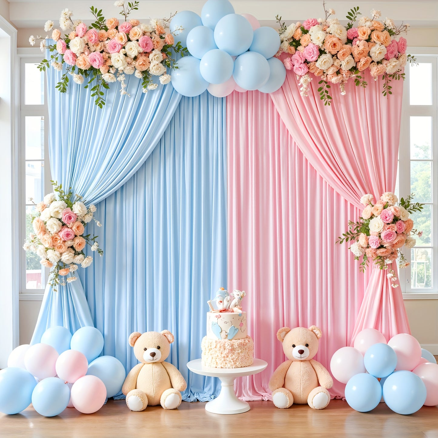 Photography Backdrop 4-Pack 5x10ft Polyester Spandex Background Cloth | Wrinkle-Resistant, Soft & Smooth with Pole Pockets | Wedding, Birthday, Banquet, Party & Event Decoration Curtains