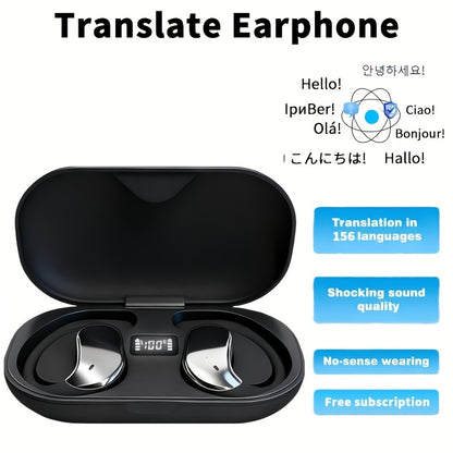 Triple Mode AI Translation Earphones 156 Languages & Accents Real-Time Wireless – 2026 Upgraded Travel Business Study Translator Device Compatible with iOS Android