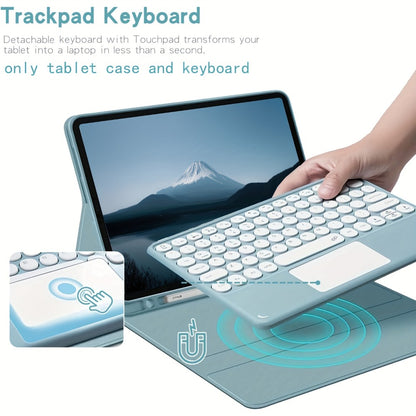Samsung Galaxy Tab Keyboard Case with Multi-Touch Trackpad 11 Inch for Galaxy Tab S9 FE S9 S8 S7 A9+ Detachable Wireless Keyboard Auto Sleep Wake Folio Cover with Stylus Holder Black Blue Pink Green