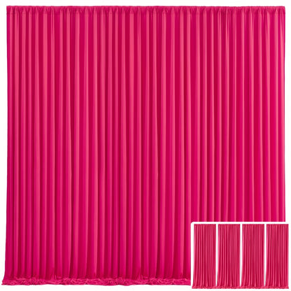 Elegant Fabric Backdrop Curtains 4pcs with Poles 59x85in Non-Transparent Wrinkle-Free Party Photo Backdrop for Wedding Birthday Bridal Shower Graduation Prom Christening Holiday Decor
