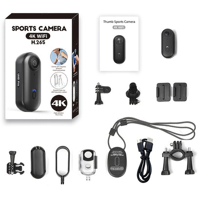 Mini Action Camera Thumb Size Wide Angle Lens 800mAh Battery with Memory Card Wearable Pocket Camera for Sports FPV Pet Monitoring Video Recording Portable Ultra-Clear