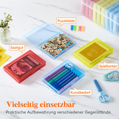 4x6 Photo Storage Box with 14 Inner Photo Keeper Cases Holds 1400 Photos Clear Plastic Photo Organizer with Lids Label Stickers BPA-Free for Cards Pictures Stamps Craft Office Supplies