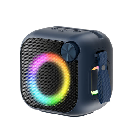 RGB Bluetooth Speaker with Music Visualizer, Portable Wireless Speaker with Color-Changing LED Lights for Gaming & Parties, USB/TF/AUX/Type-C, Compatible with PC Smartphone Tablet TV