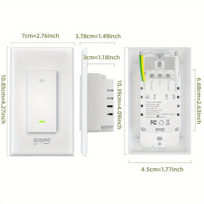 3-Way WiFi Smart Light Switch – Gosund Single-Pole & 3-Way Wall Switch, Works with Alexa & Google Home, Schedule, Timer, Voice & App Control, No Hub, Neutral Wire Required, FCC Certified (1/2/4 Pack)
