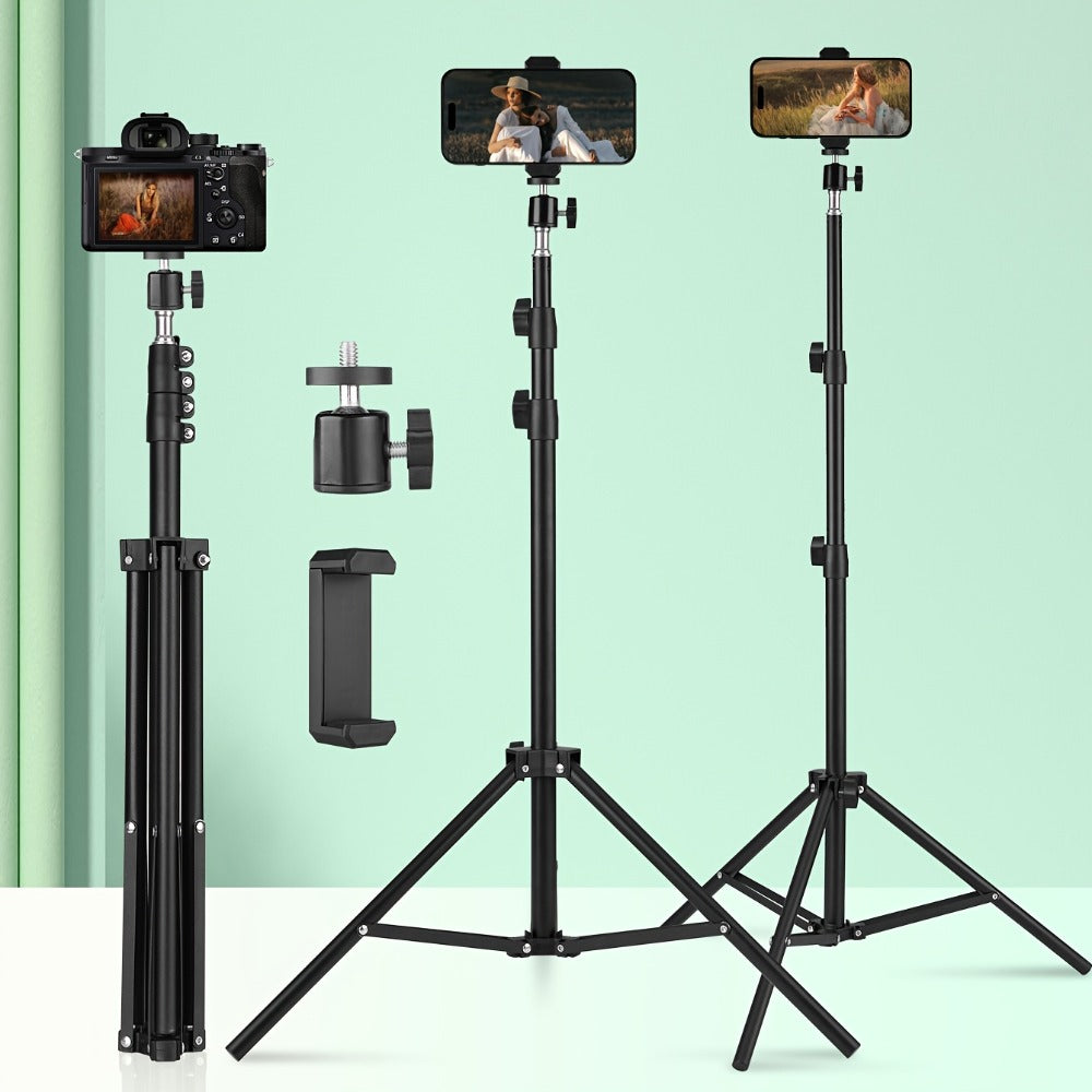 Adjustable Photography Light Stand Foldable Floor Tripod – Portable Collapsible Studio Stand for Camera, Softbox, LED Video Light, Reflector & Umbrella, Content Creator & Studio Lighting Setup