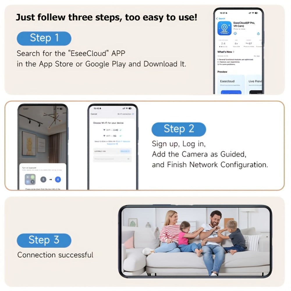 1080P Wireless Security Camera 2-Pack & 4-Pack with Dual-Band WiFi 2.4G & 5G, Motion Detection, Baby Monitor, Night Vision, Two-Way Talk, Siren Alert, Cloud & 256GB SD Card Support – Indoor Home Surveillance