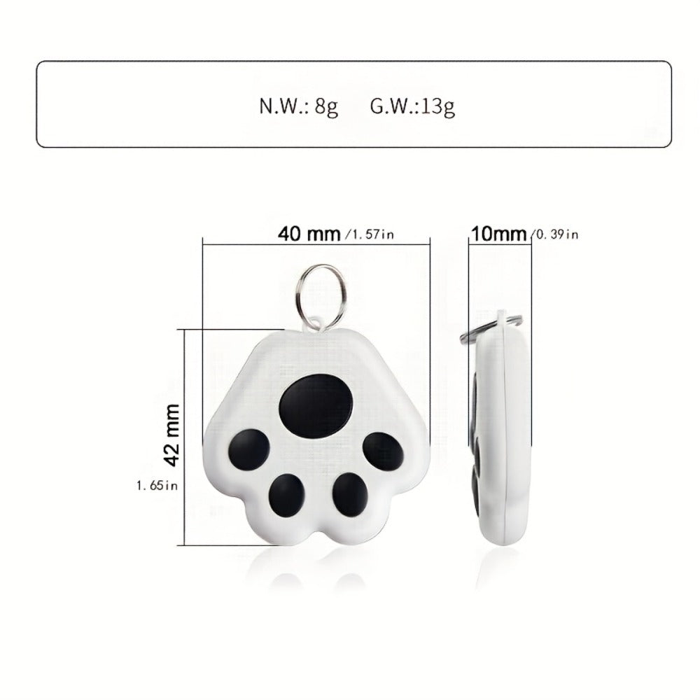 Dog Paw Smart Tracker Anti-Lost Positioning with Recording & Shutter Control – Cute Pet Accessory for Dogs & Cats, 2/4/6 Colors Available, Lightweight Clip-On Design
