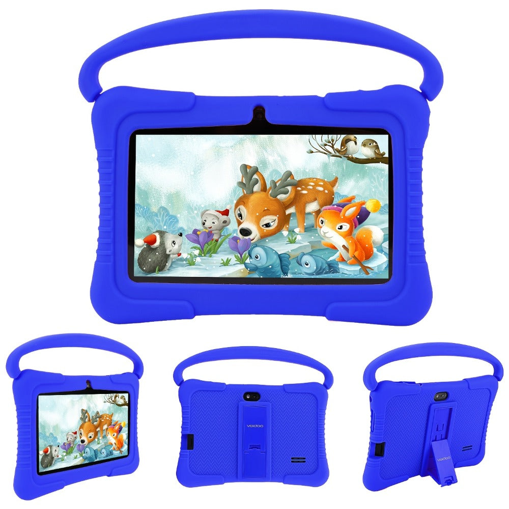 Veidoo Kids Tablet 7 Inch Android Eye Protection Screen Parental Controls Drop-Proof Silicone Case Dual Camera Educational Games WiFi 1GB 16GB 2GB 32GB Children Learning Tablet Pink Blue Purple