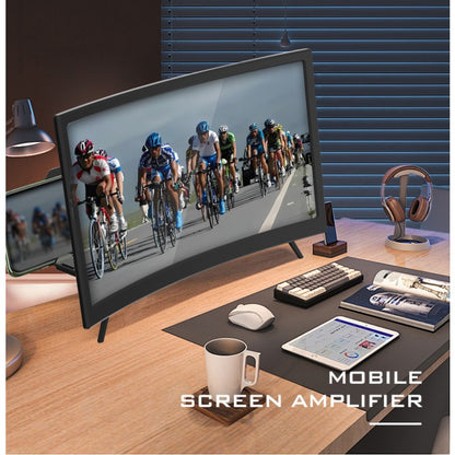 16 Inch Screen Magnifier for Phone HD Curved 3000:1 Contrast 108° Wide Angle – Foldable Stand Eye Protection Mobile Amplifier for Movies Gaming Family Viewing, Universal iPhone Android Enlarger Gift