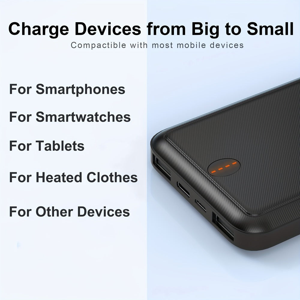 USB-C 5V Heated Vest Battery Pack 10000mAh 5V 2A Portable Power Bank for Heated Jacket Heated Gloves Smartphone Tablet Smartwatch Outdoor Winter Camping Hiking Skiing Travel