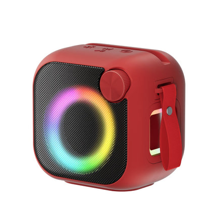 4-in-1 Wireless Portable Bluetooth Speaker with RGB Lighting, HD Sound, Built-in Sling, USB TF Card AUX FM, Type-C Rechargeable, Outdoor Speaker for Cycling Camping Sports Hiking