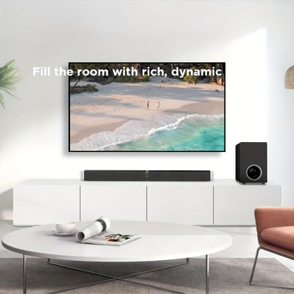 Soundbar with Subwoofer 2.1CH Home Theater Sound Bar for Smart TV, Deep Bass Wireless Bluetooth 5.0, ARC Optical AUX, Detachable Tower Speakers, Infrared Remote, for Movies Music Gaming
