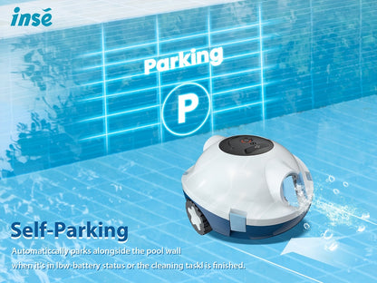 Cordless Robotic Pool Cleaner with 90-Min Runtime – Self-Parking Auto Vacuum | Floating Bracelet Retrieval | Covers 65Ft / 1100 Sq Ft | Lightweight for Above Ground & In-Ground Flat Bottom Pools | 5 Colors