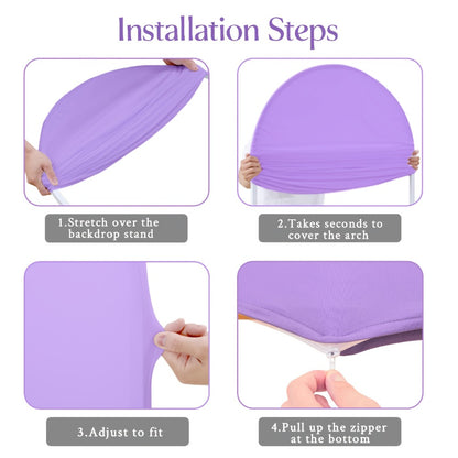 Wedding Arch Cover 6ft Polyester Fitted Round Top Backdrop Cover, Wrinkle-Free Machine Washable, for Wedding Ceremony Birthday Party Gender Reveal Banquet Decoration, 9 Colors Available