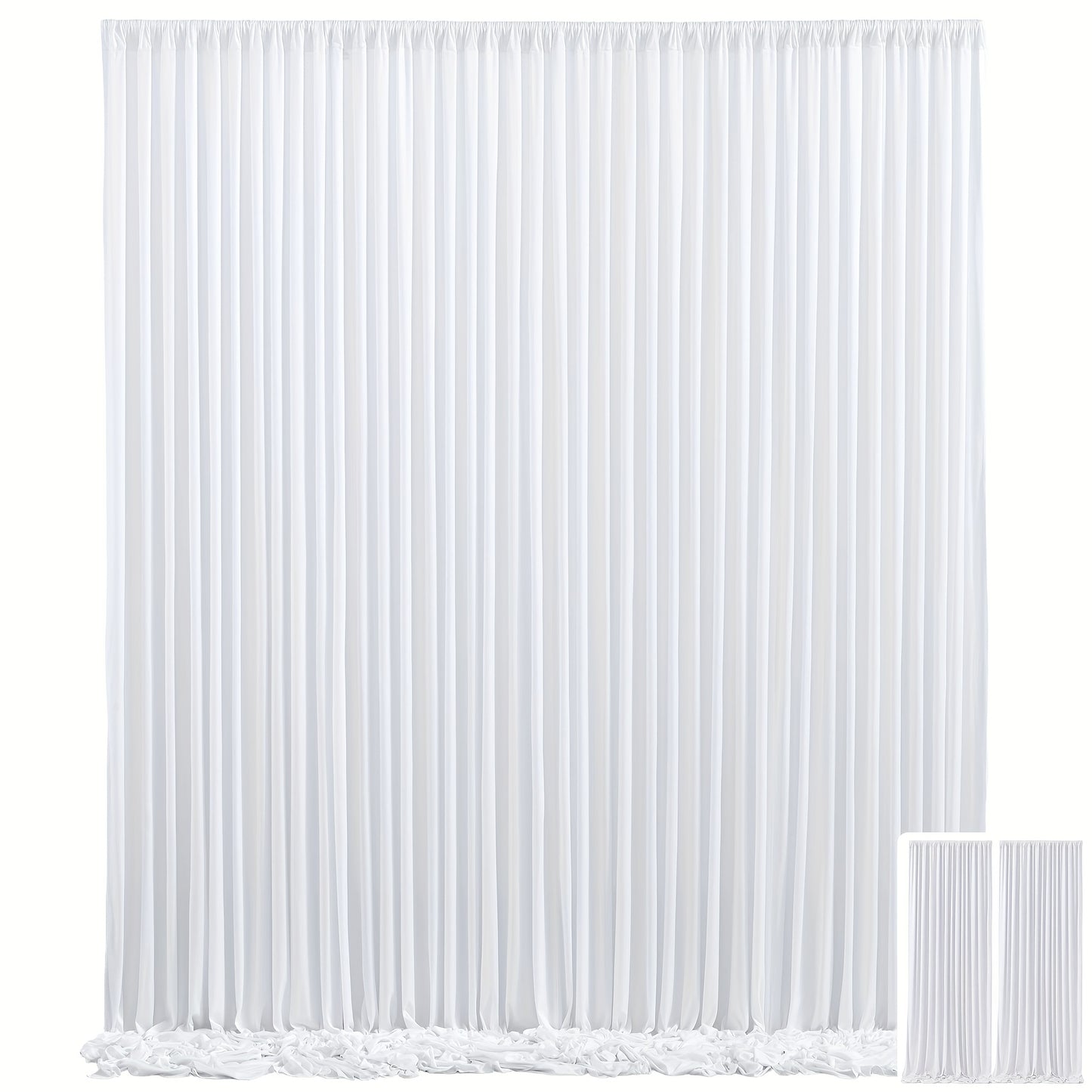 Party Backdrop Curtains 2-Pack 59x85 Inch – Soft Non-Transparent Wrinkle-Free Fabric with Pole Pocket for Wedding, Birthday, Christening, Bridal Shower, Christmas & Holiday Decoration