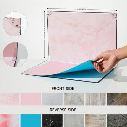 Product Photography Backdrop Paper 6pcs Reversible 12 Designs 16x11.5 Inch Background Sheets for Food Jewelry Cosmetic Flatlay Social Media Content Creation