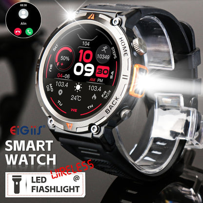 Men's Smartwatch with Bluetooth Calling & Message Notifications, 1.45" HD Touch Screen, IPX8 Waterproof, Step Counter, 300mAh 5-7 Day Battery, Steel & Silicone Strap – Smart Watch Compatible with iPhone & Android