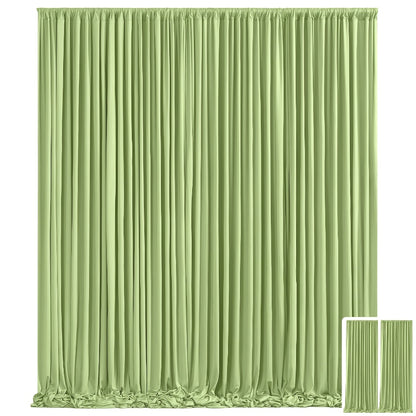 Party Backdrop Curtains 2pcs 7.2x10FT Non-Transparent Wrinkle-Free with Poles for Wedding Birthday Bridal Shower Christening Graduation Prom Holiday Photo Booth Decoration