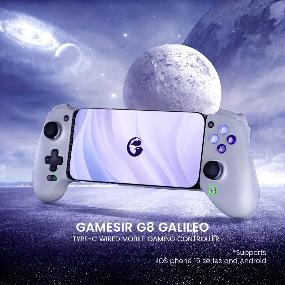 Hall Effect Mobile Gaming Controller GameSir G8 Galileo USB-C Wired – Zero-Drift Joysticks & Triggers, Pass-Through Charging, Mappable Back Buttons for iPhone 15 Android Cloud Gaming Xbox Game Pass