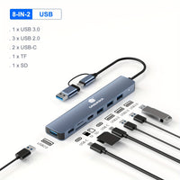 USB/Type-C 8 in 1 hub