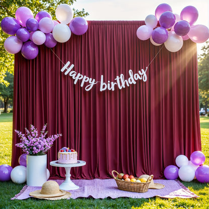Photography Backdrop 4-Pack 5x10ft Polyester Spandex Background Cloth | Wrinkle-Resistant, Soft & Smooth with Pole Pockets | Wedding, Birthday, Banquet, Party & Event Decoration Curtains