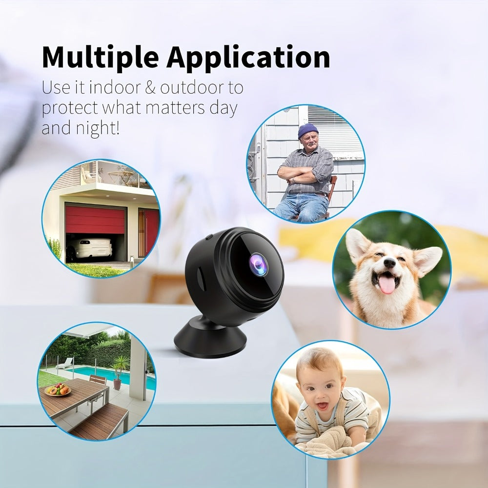 1080P Mini WiFi Security Camera 4 Pack with Night Vision & Motion Detection – 150° Rotation, Wide Angle, Indoor Compact Wireless Camera, Baby Pet Monitor, Cloud & SD Storage