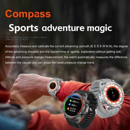 GPS NFC Smartwatch for Men – AI Voice Calling, 360×360 HD Screen, Built-in Compass, Motion Trajectory, Heart Rate Sleep Fitness Tracker – Outdoor Sports Watch Black Silver Steel