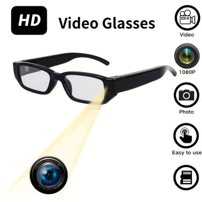 1080P HD Recording Glasses with TF Storage Card – Smart Camera Glasses, 65° Wide-Angle DV Video Recorder, Eye Protection Lenses, Long-Lasting Battery, Portable Wearable Camera for Travel, Sports & Everyday Use