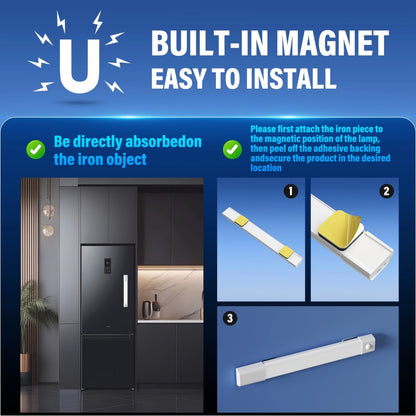 Motion Sensor LED Cabinet Light 4 Pack USB Powered - 3 Color Modes, Wireless Under Cabinet Lighting Bar, Adhesive Mount for Kitchen, Closet, Wardrobe, Hallway & Bedroom (7.87" / 11.81")