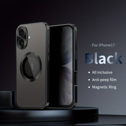 iPhone Anti-Spy Magnetic 2-in-1 Phone Case with All-Round Lens Protection – Complete Drop Protection Cover for iPhone 12 13 14 15 16 Pro Max Plus | Privacy Shield Slim Fit Design