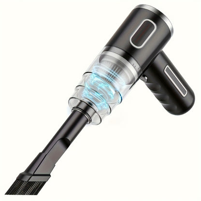Cordless Mini Vacuum Cleaner 3KPa Strong Suction, USB-Powered Portable Handheld Vacuum with Long Reach Tube & Brush Heads, Lightweight Compact Design for Car, Home, Office, Keyboard, Electronics