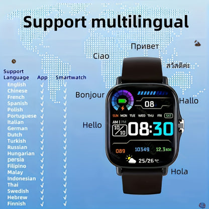 Navigation Smartwatch 1.83" Bluetooth 5.0 – Wireless Calling, Email Display, Location Navigation, Remote Camera, Music Player, Fitness Tracker – Unisex Gift Watch Black Pink Silver Gold