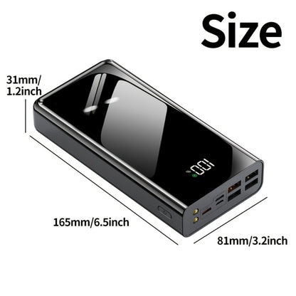 50000mAh High Capacity Power Bank Portable Charger LED Display USB-C Micro USB Fast Charging Multi-Port Emergency Backup Battery for iPhone Android Camping Outdoor Travel Black Red