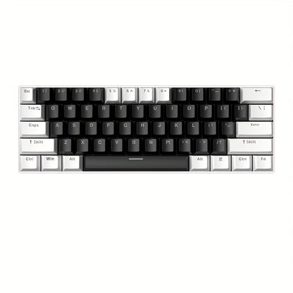 Blue Switch RGB Mechanical Keyboard 60% Layout – 61 Keys Ultra-Compact Wired Tenkeyless Design for PC, Laptop & Mac | Clicky Tactile Gaming & Typing Keyboard | Black & White Color Options