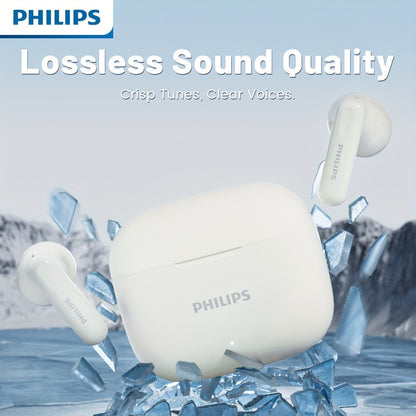 Philips TAT1220 Bluetooth 6.0 Wireless Earbuds ANC Active Noise Cancelling, 360° Surround Sound Open Design Touch Control Type-C Charging, In-Ear Headphones for Sports Daily Use Phone Camping Outdoor