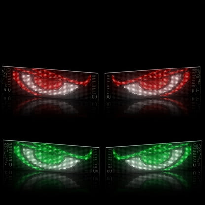 Devil Eye LED Headlight Panels 2 Pack Flexible RGB Matrix App & Remote Control - USB 5V Programmable Scrolling Text Animation Display for Car Windshield Headlight Modification Decoration 20x64