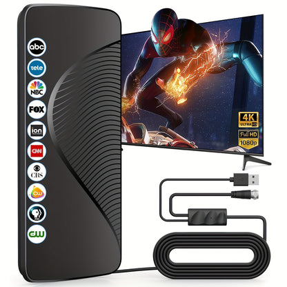 Amplified TV Antenna 150 Mile Range Indoor Outdoor – 8K 4K 1080P HD Digital Antenna, Free Local Channels ABC CBS NBC FOX PBS, 10FT Coaxial Cable, Plug-and-Play, No Monthly Fee