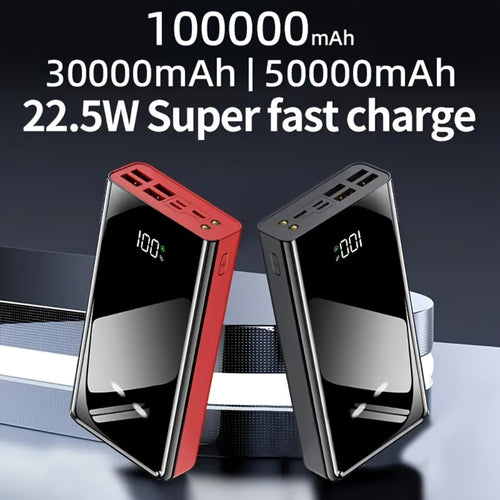 100000mAh Power Bank 22.5W Fast Charging Portable Charger with LED Display & Flashlight – High Capacity 30000mAh Battery Pack for iPhone Android Samsung Tablet Camping Outdoor Travel Emergency