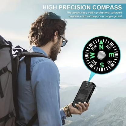 38800mAh Solar Power Bank QC3.0 Fast Charging – USB-C Dual USB Ports LED Flashlight Portable Battery Pack for All Cell Phones Outdoor Camping Hiking Travel Emergency Backup