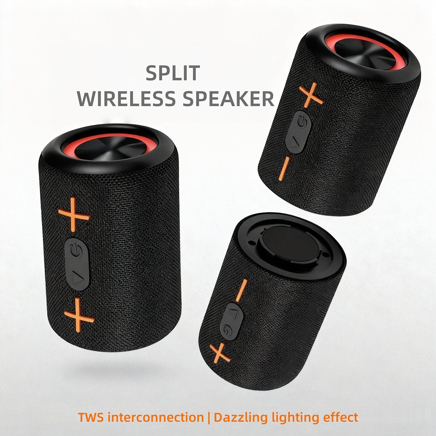 RGB Breathing Light Bluetooth Speaker 2-in-1 Dual Channel Wireless Stereo – Battery or USB Powered, Portable Indoor Outdoor Speaker for Parties, Office, Bedroom, Kitchen, Desk Use