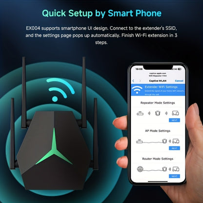 1167Mbps WiFi Repeater Single to Dual Band Converter - Wall-Penetrating Signal Booster Extender, 2.4G & 5G Simultaneous, 802.11ac Plug-In Design, Upgrades Single Band Router to Dual Band