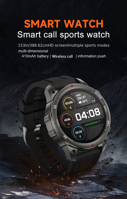 GPS NFC Smartwatch for Men – AI Voice Calling, 360×360 HD Screen, Built-in Compass, Motion Trajectory, Heart Rate Sleep Fitness Tracker – Outdoor Sports Watch Black Silver Steel