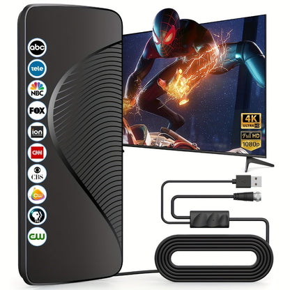 Amplified TV Antenna 150 Mile Range Indoor Outdoor – 8K 4K 1080P HD Digital Antenna, Free Local Channels ABC CBS NBC FOX PBS, 10FT Coaxial Cable, Plug-and-Play, No Monthly Fee