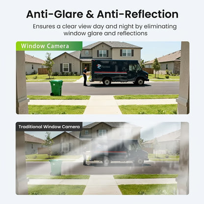 6MP Window Security Camera with AI Human Detection, 911 Emergency Alerts & Full-Color Night Vision – Dual Band 2.4GHz/5GHz WiFi, Smart Indoor Surveillance, Easy Install, 1/2 Pack