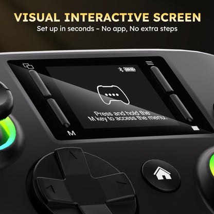 Wireless Gaming Controller Touchscreen PC PS4 Switch Android iOS - 4 Programmable Buttons Rapid Fire 6-Axis Gyroscope Dual Vibration RGB Lighting Bluetooth Gamepad for All Platforms