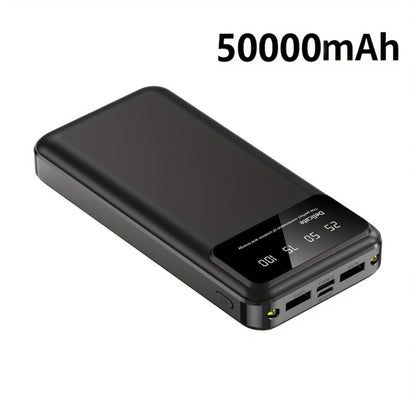 50000mAh Power Bank Outdoor Emergency Charger with LED Display Flashlight Dual USB Backup Battery Pack for iPhone Android Samsung – Portable Solar Travel Charger