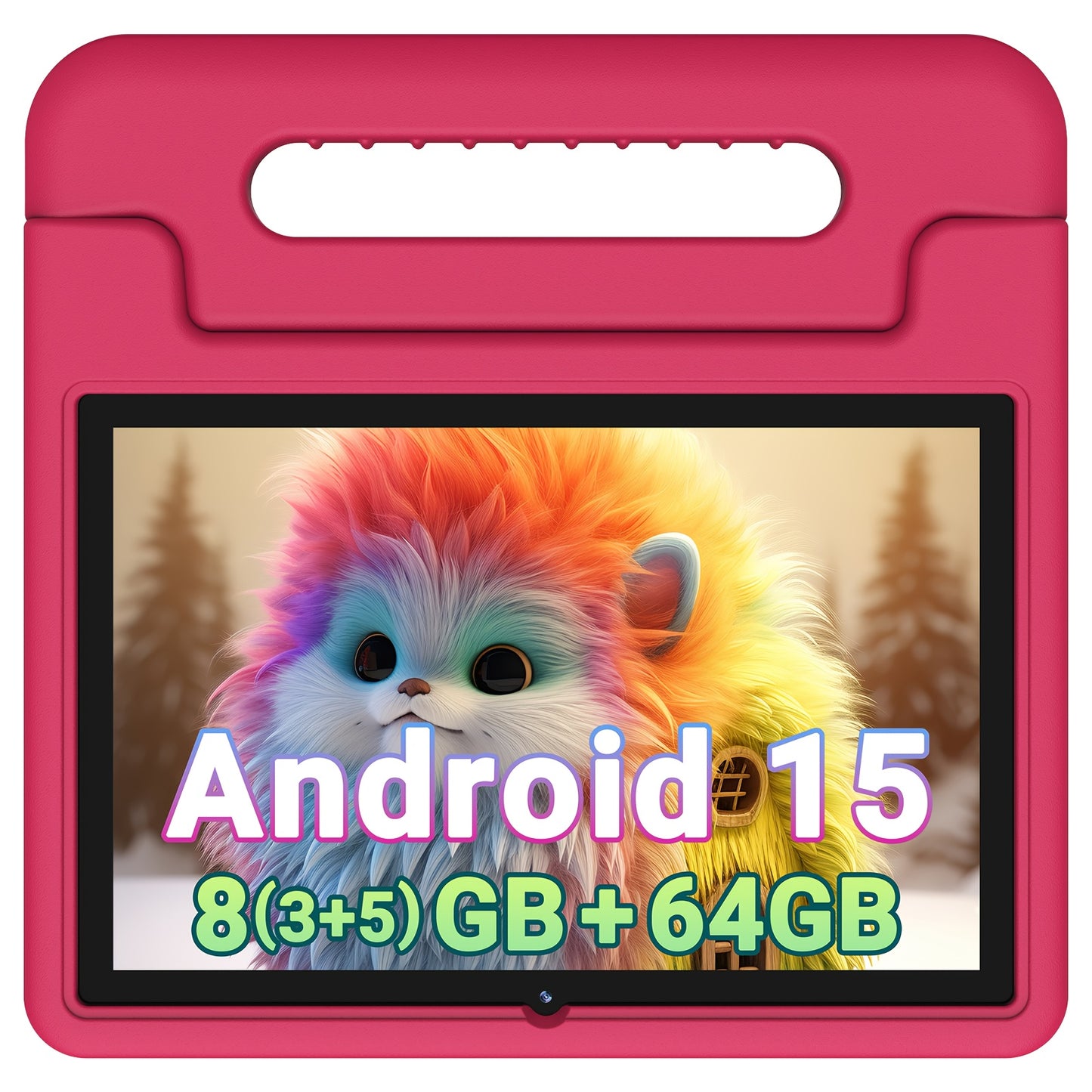 Apolosign Kids Tablet 10 Inch 64GB, Android 15 8-Core 8GB RAM WiFi 6, 1280x800 HD Display 5MP+2MP Camera, Parental Control Educational Shockproof Case, 2025 Model Children Tablet for Ages 3-12 – Black Navy Purple Blue Pink